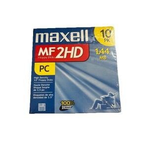 Maxell MF2HD High Density 3.5" Floppy Disks 1.44 MB‎ - 10 Pk -Vintage HTF